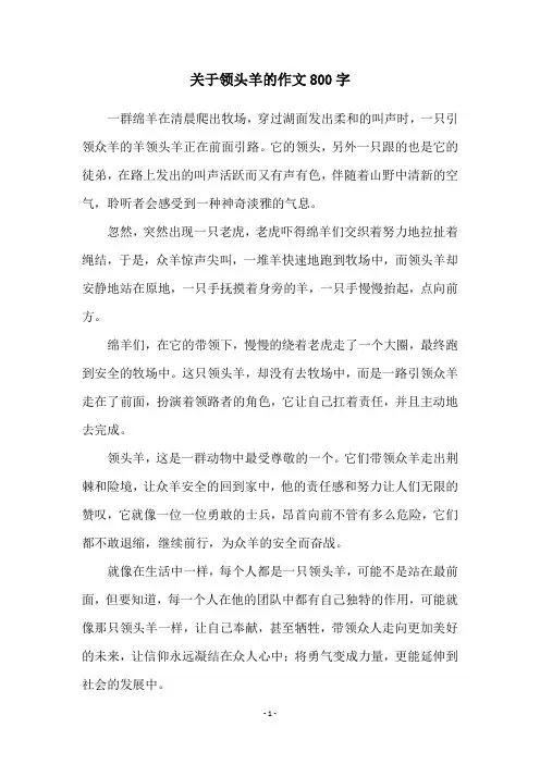 关于领头羊的作文800字