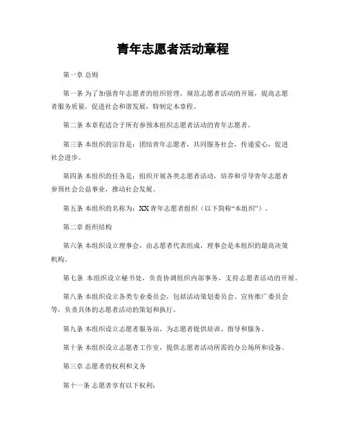 青年志愿者活动章程