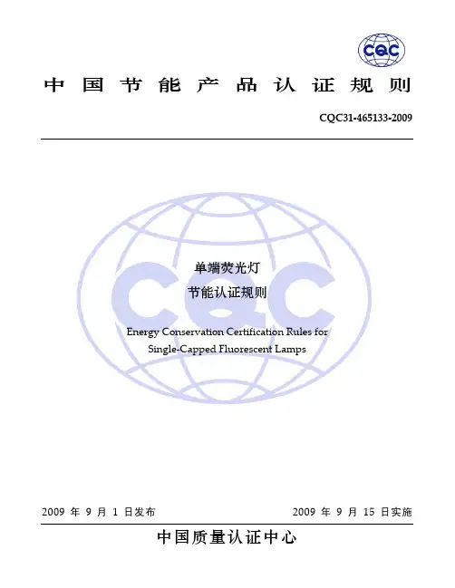 31-465133-2009 单端荧光灯节能认证规则