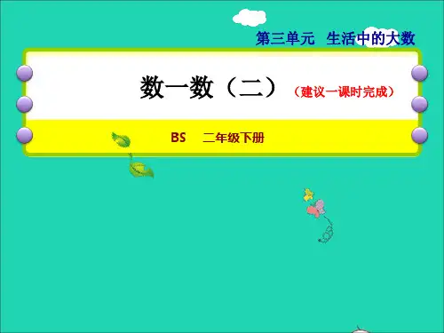 二年级数学下册第3单元生活中的大数9数一数二授课课件