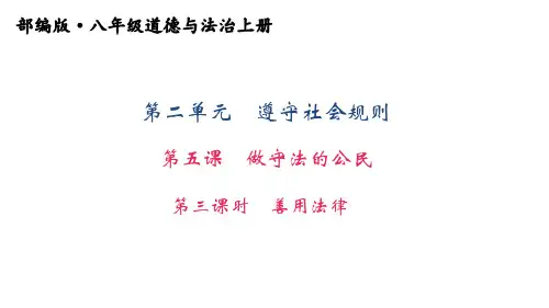 人教部编版八年级道德与法治上册课件：第五课 做守法的公民 第三课时 善用法律 (共32张PPT)