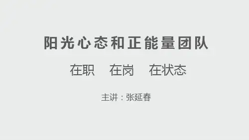 阳光心态和正能量团队(三到文化)PPT