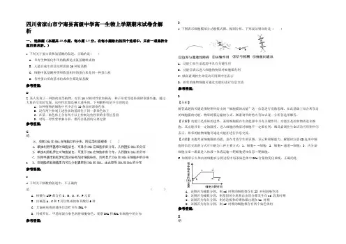 四川省凉山市宁南县高级中学高一生物上学期期末试卷含解析