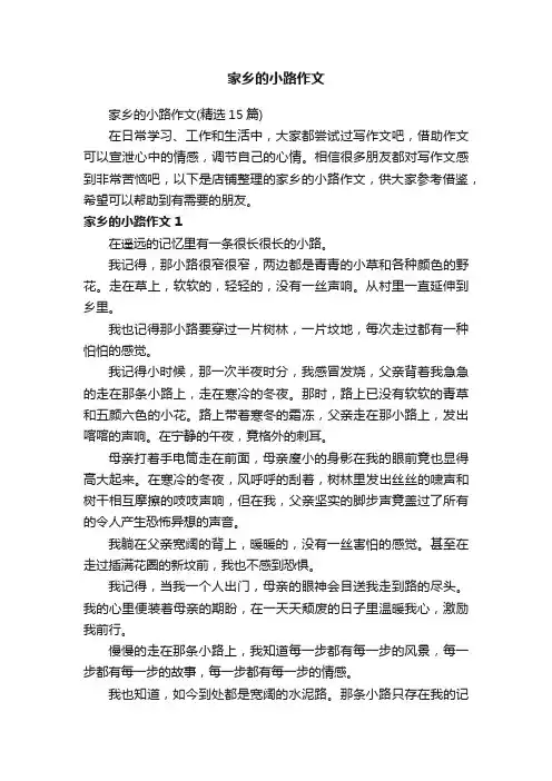 家乡的小路作文