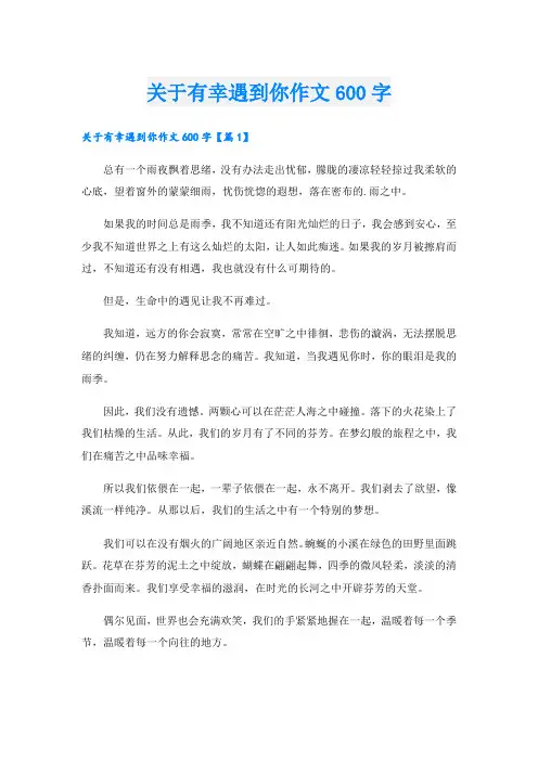 关于有幸遇到你作文600字