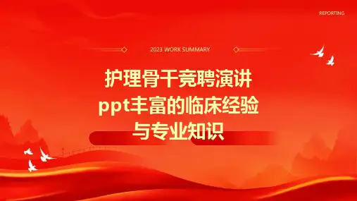 护理骨干竞聘演讲PPT丰富的临床经验与专业知识
