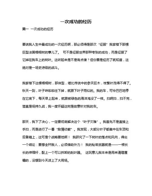 作文《一次成功的经历》