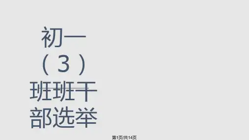 初一3班班干部选举PPT课件