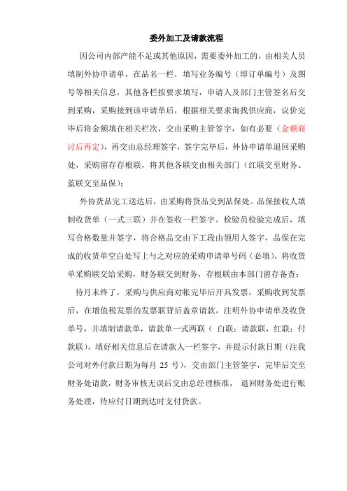 采购外协及发货流程