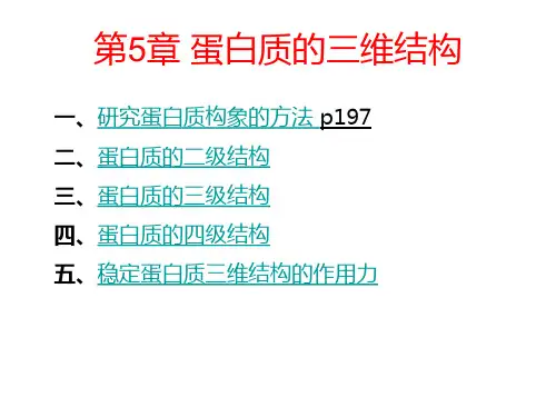 第5章蛋白质化学-蛋白质的三维结构ppt课件