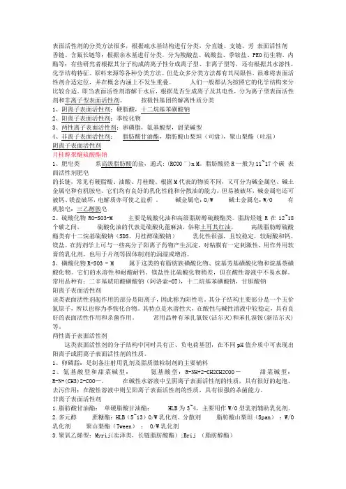 表面活性成分