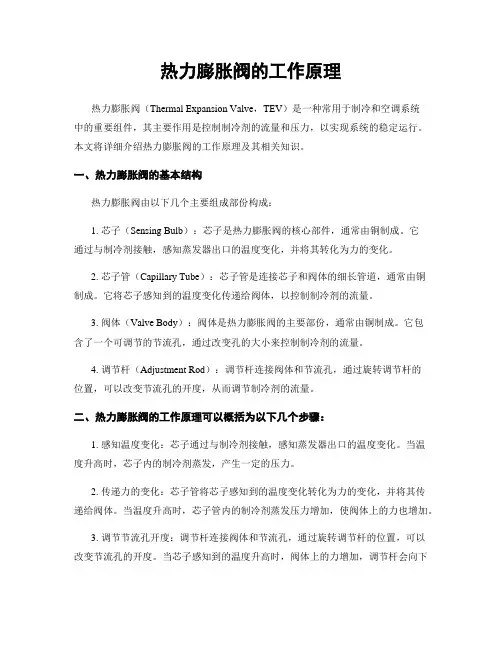 热力膨胀阀的工作原理