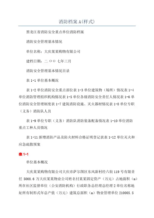 消防档案A(样式)