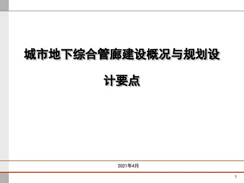 城市地下综合管廊建设概况与规划设计要点PPT课件