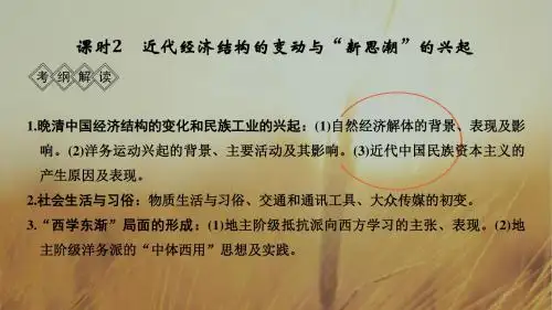 2019届高考历史一轮复习通史课件：阶段六 课时2 近代经济结构的变动与“新思潮”的兴起 精品
