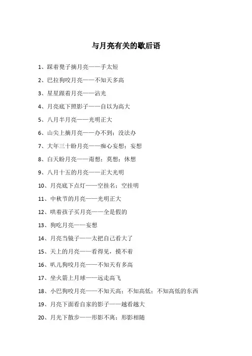 与月亮有关的歇后语