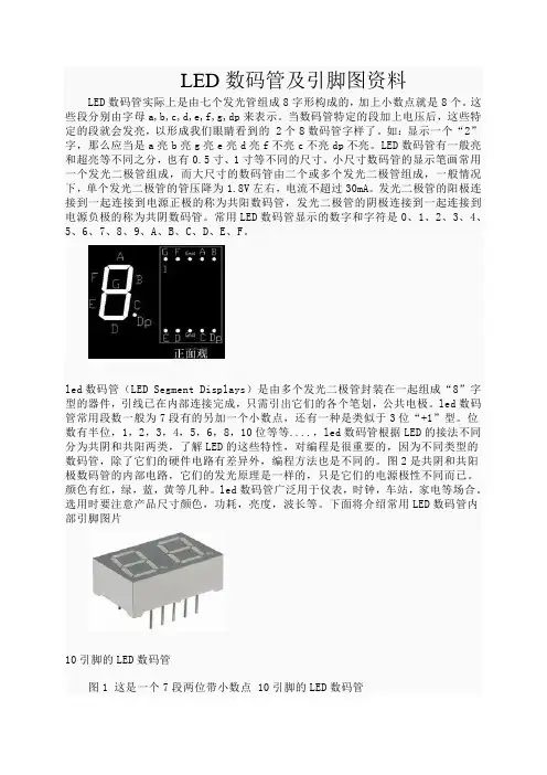 LED数码管及引脚图详细资料