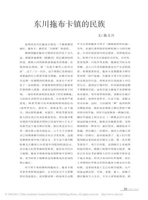 东川拖布卡镇的民族