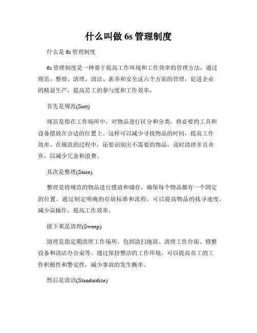 什么叫做6s管理制度