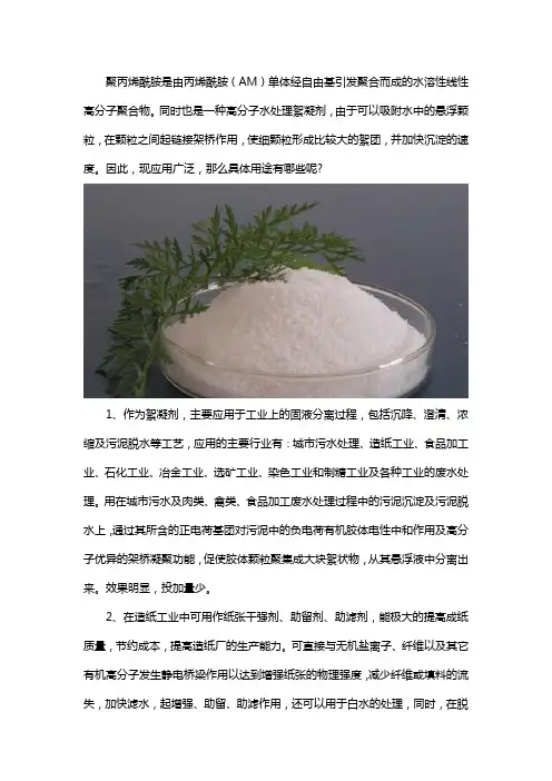 聚丙烯酰胺有哪些用途