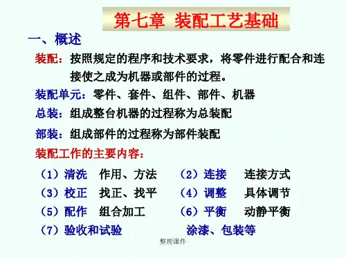【学习】第七章机器装配工艺基础