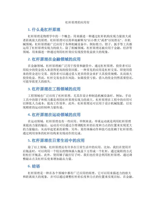 杠杆原理的应用有
