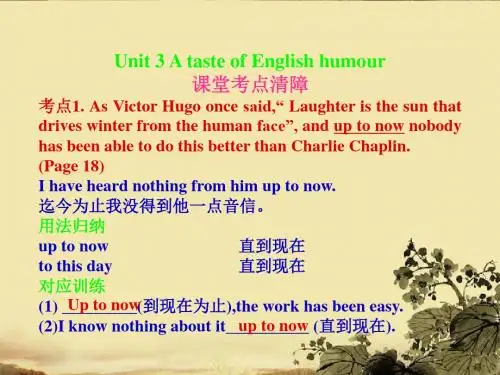 2012届高考英语一轮复习 Unit-3 A taste of Englisn humour课件 新人教版必修4