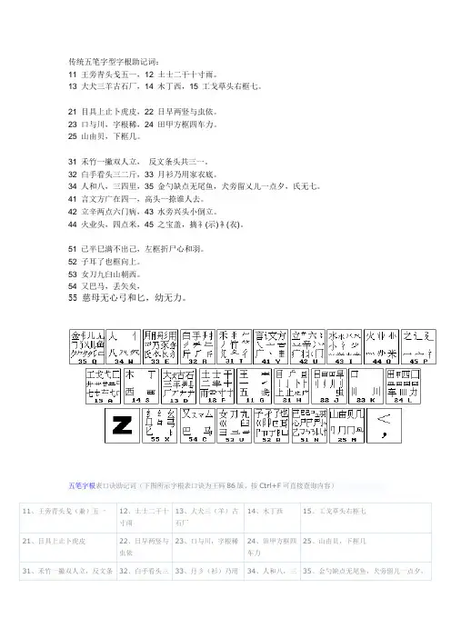 五笔口诀