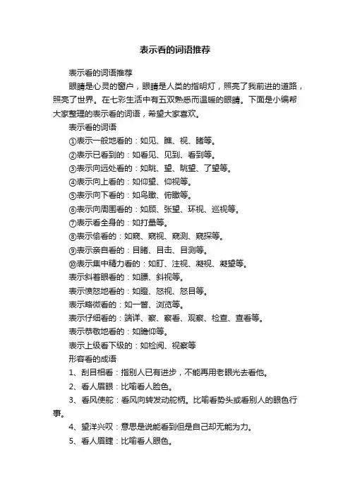 表示看的词语推荐