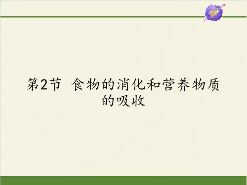 北师大版初中生物七年级下册 第2节 食物的消化和营养物质的吸收