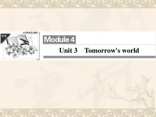 高考英语总复习 4-3Unit 3 Tomorrow's world课件(江苏专用)