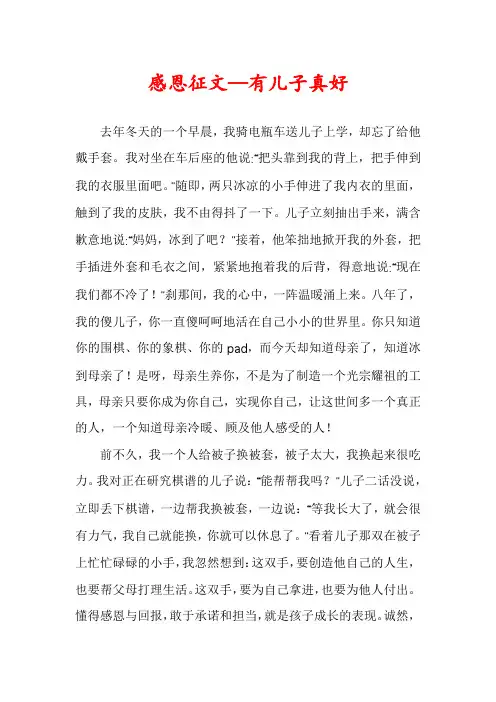 感恩征文—有儿子真好