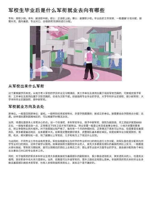 军校生毕业后是什么军衔就业去向有哪些