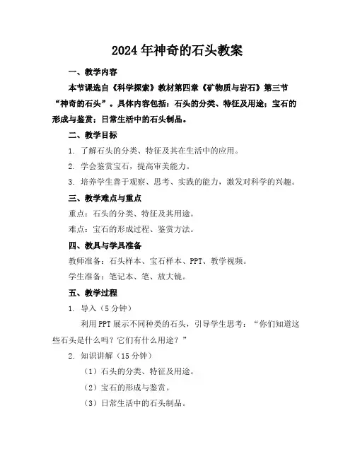 2024年神奇的石头教案