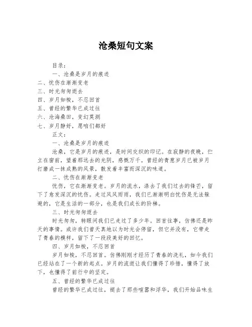沧桑短句文案