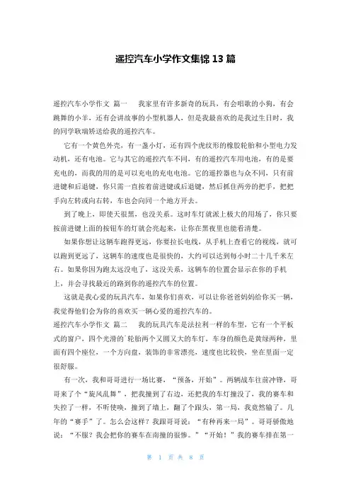 遥控汽车小学作文集锦13篇
