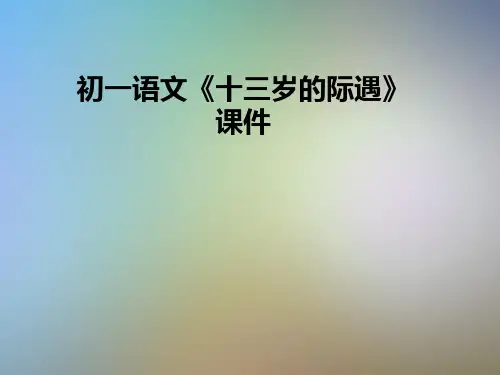初一语文《十三岁的际遇》课件