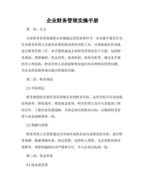 企业财务管理实操手册