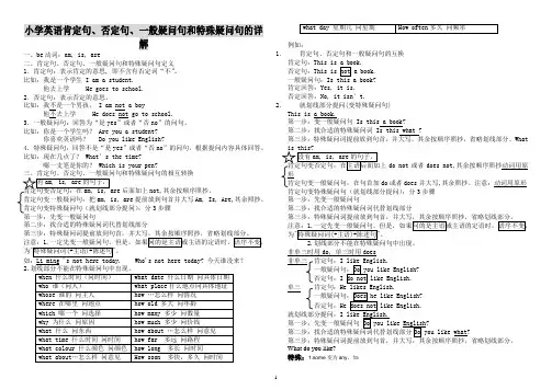 小学英语肯定句、否定句、一般疑问句和特殊疑问句的详解(1) - 副本 - 副本