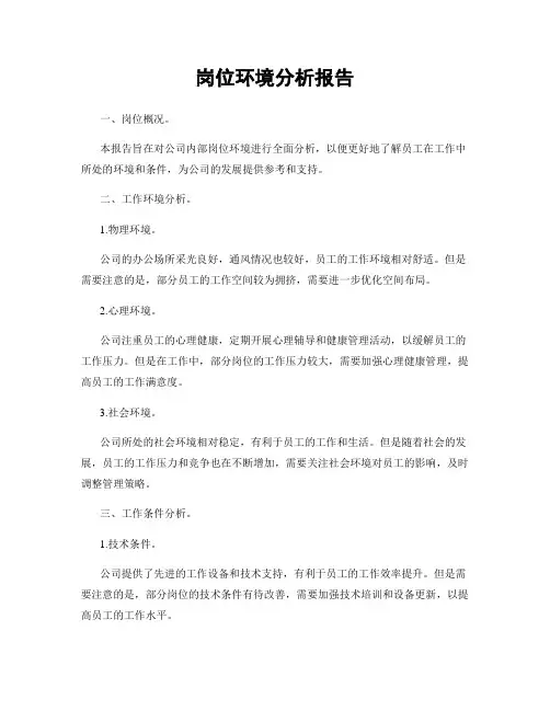 岗位环境分析报告