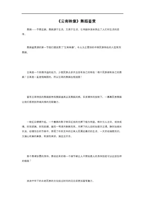 《云南映像》舞蹈鉴赏