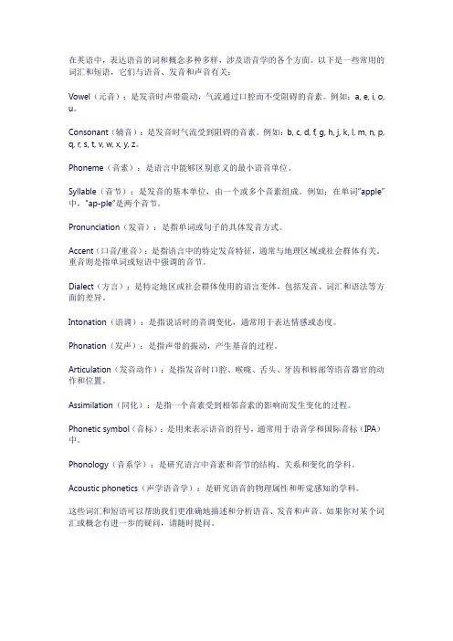 英语里表达语音的词
