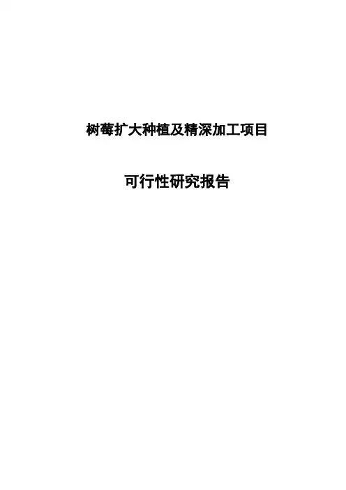 树莓扩大种植及精深加工项目可行性研究报告