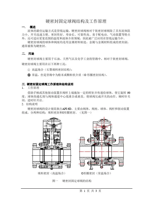硬密封固定球阀结构及工作原理