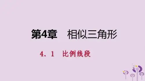 九年级数学上册 第4章 相似三角形 4.1 比例线段 第2课