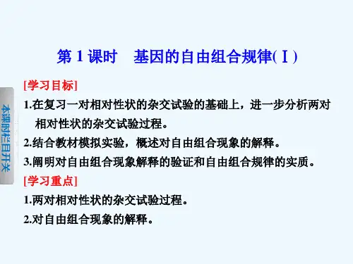高一生物北师大版必修2课件：4.2.1基因的自由组合规律(Ⅰ)
