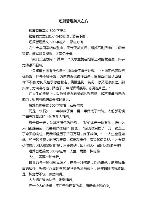 短篇哲理美文左右