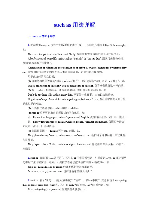 such as用法详解