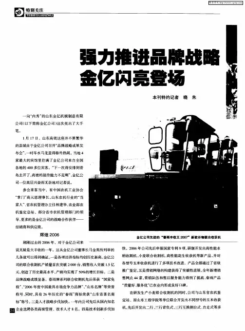 强力推进品牌战略 金亿闪亮登场