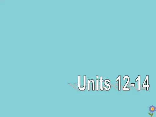 中考英语分册复习九全Units1214课件人教新目标版